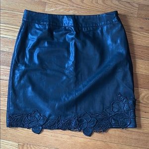 Leather mini skirt